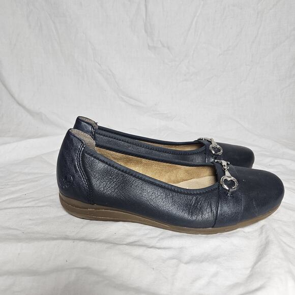 Rieker Womens Shoes Dark Blue Leather Flat Size 37 US 6 - Picture 3 of 8